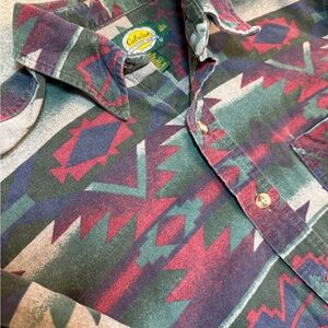EUC Cabela's Aztec Deerskin Soft 100% Cotton Flannel Shirt - Size L Reg